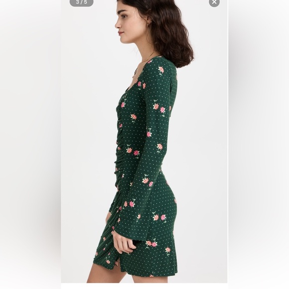 Free People Celia Mini Dress Emerald Jewel Combo Size XS - Picture 3 of 8